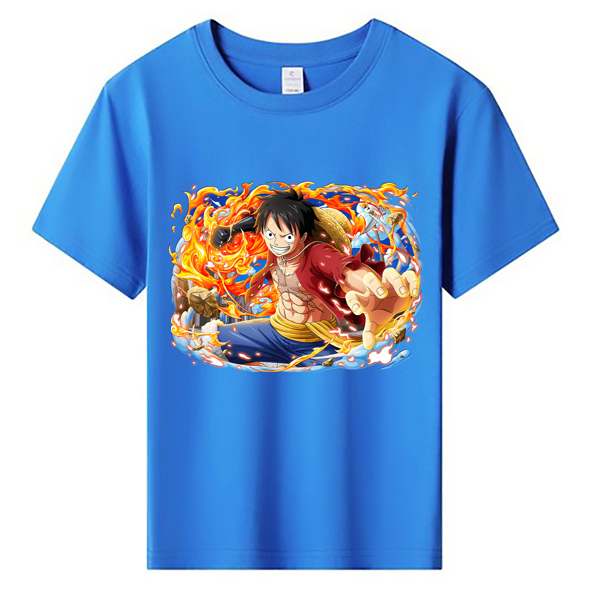 ワンピース モンキー・D・ルフィ ONE PIECE Monkey D. Luffy 綿100％キッズTシャツ（フロントプリント）
